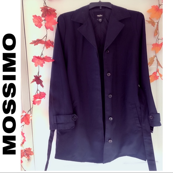 MOSSIMO Black Trench Coat🌼 - Picture 1 of 16
